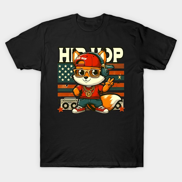 hip hop fox T-Shirt by AOAOCreation